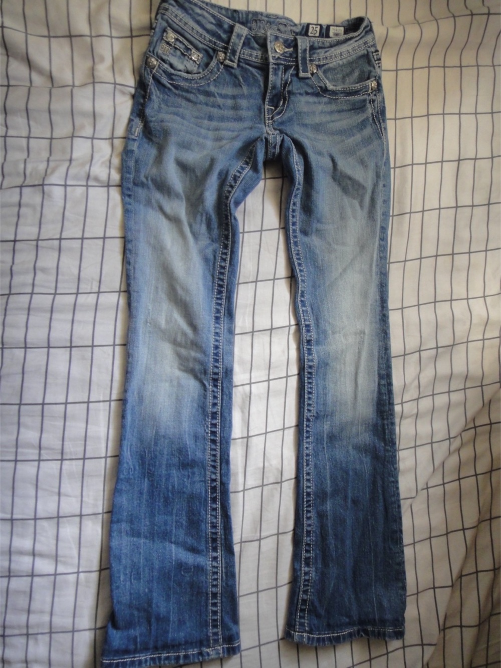 Vintage Miss Me Signature Bootcut Jeans Blue Waist 25